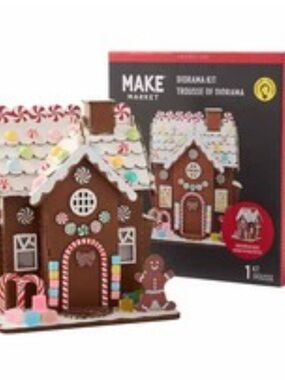 Make Market Light-Up Gingerbread House Kit - Brown, White, Red